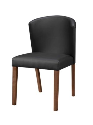 ALICIA - Black Leather Dining Chair