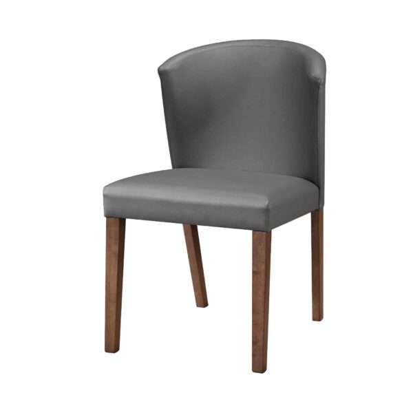 ALICIA - Grey Leather Dining Chair